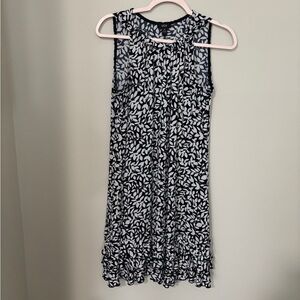 MSK Black and White Leaf Print Midi Dress - gently worn a couple of times!